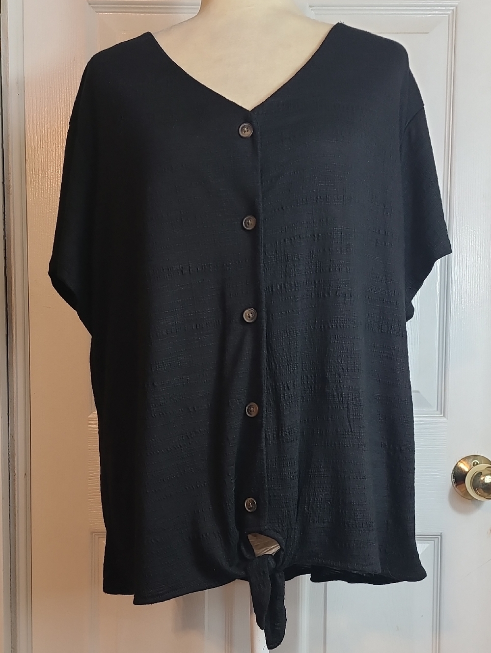 Weatherproof Vintage Tie Front Blouse